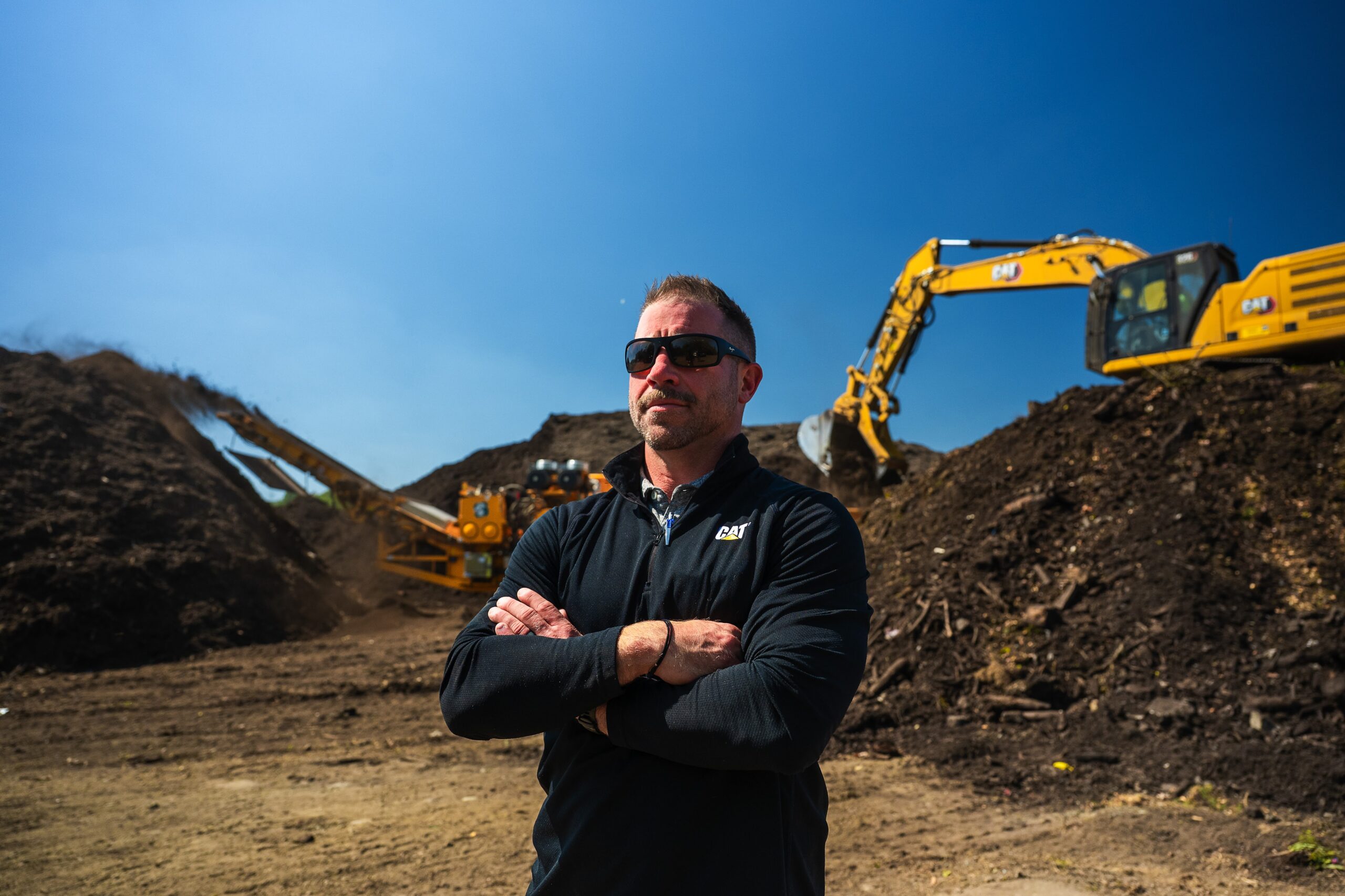 Photos from a professional photo and video shoot featuring Cleveland Brothers and Land Clearing Specialists, captured on September 18, 2025, across multiple western Pennsylvania locations, including the Cleveland Brothers McDonald and Bridgeville shops, as well as an active field clearing jobsite. The shoot documented the use of Caterpillar 330 Next Gen Excavators equipped with specialty attachments such as the Rotobec grapple, Sneller mulching head, and bucket with thumb. Interviews and behind-the-scenes moments with equipment operators, fleet managers, and Cleveland Brothers staff highlighted themes of trust, productivity, and full-service support. The project was produced by MAS Creative LLC to deliver a 3-minute brand testimonial video, vertical social cutdowns, and impactful photography emphasizing the strength of partnership, machine performance, and client satisfaction.

Photo by Michel Sauret | Mission Sierra Media